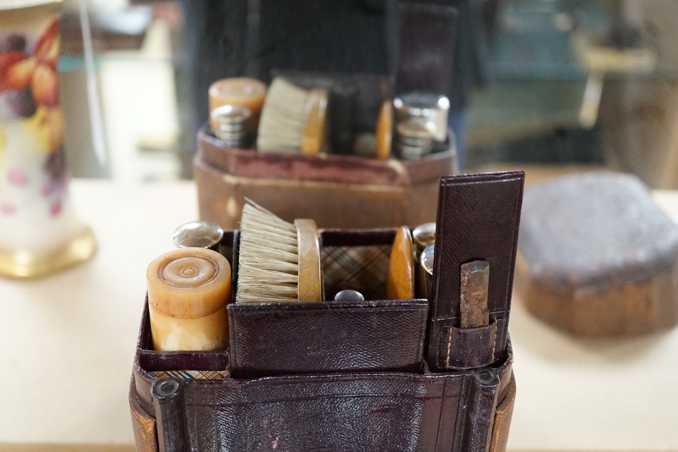 A 19th century gentleman’s travelling necessaire, with key 20cm. Condition - poor to fair